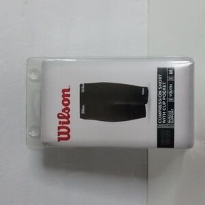 Wilson Compression Shorts with Cup Pocket Youth M Black NIB